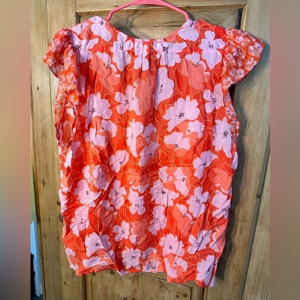 DR2 Gorgeous Cap Sleeve Lightweight Orange/Pink Floral Too Size XXL - Picture 3 of 10